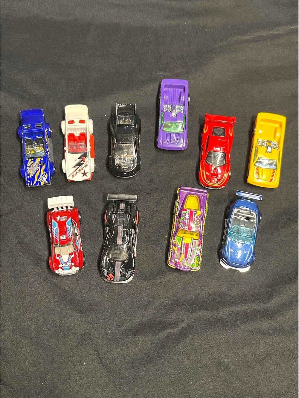 Lot of 10 Hot Wheels Diecast Toy Cars - Mixed Colors and Styles